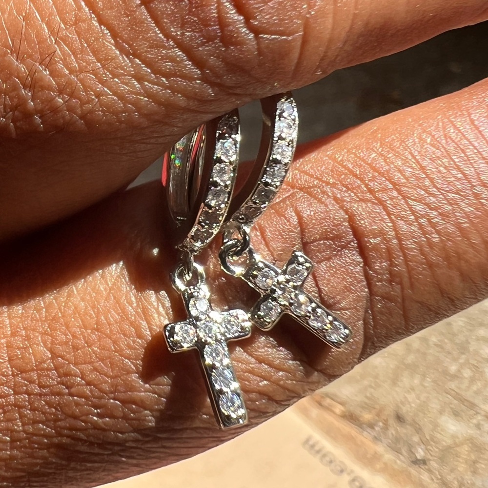 Item 2 - Silver cross earrings
